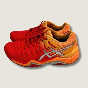 ASICS Gel-Resolution Tennis Shoes Red Orange Women’s US Size 6 Court Sneakers